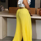 Stylish Pleated Ruffle Wide Leg Jumpsuit