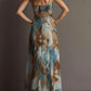 Stylish Sleeveless Flowy Blue Maxi Dress