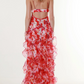 Summer Fashion Floral Print Spaghetti Strap Backless Dress