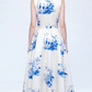 Sweet Bohemian Printed V Neck Sleeveless Slim Dress