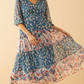 Sweet Floral Print Drop Waist Dress