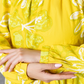 Sweet Floral Print Ruffle Yellow Dress