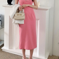 Sweet Pink Sleeveless Pencil Dress - Ships in 24 Hrs