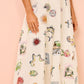 Sweet Printed Puff Sleeve Midi Dress