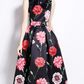 Timeless Black Floral Print Party Dress