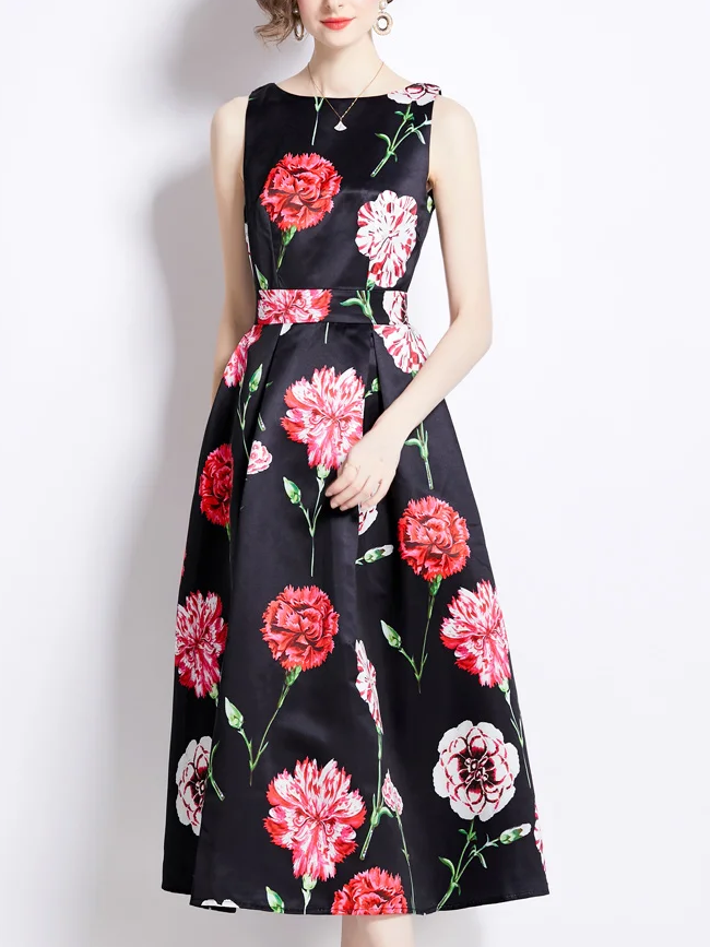 Black floral party dress top