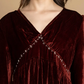Timeless V Neck Red Velvet Dress