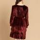Timeless V Neck Red Velvet Dress
