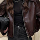 Trendy Winter Wear Lapel Loose Zipper Jacket