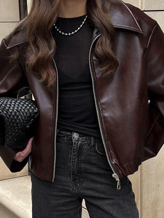 Trendy Winter Wear Lapel Loose Zipper Jacket