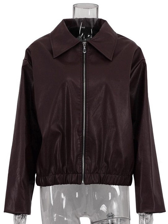 Trendy Winter Wear Lapel Loose Zipper Jacket
