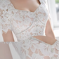 Vintage Curved Drill Lace White Pencil Dress