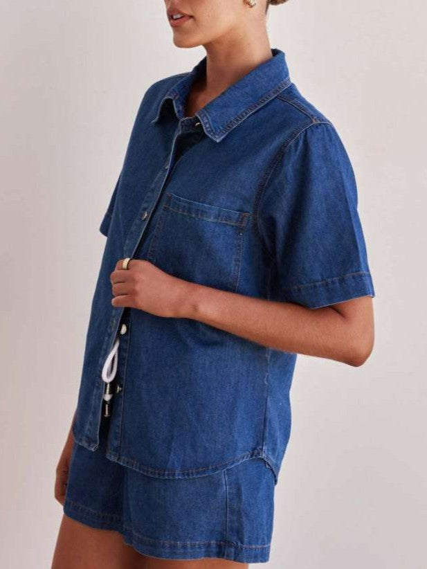 Vintage Denim Shorts Co ord Set