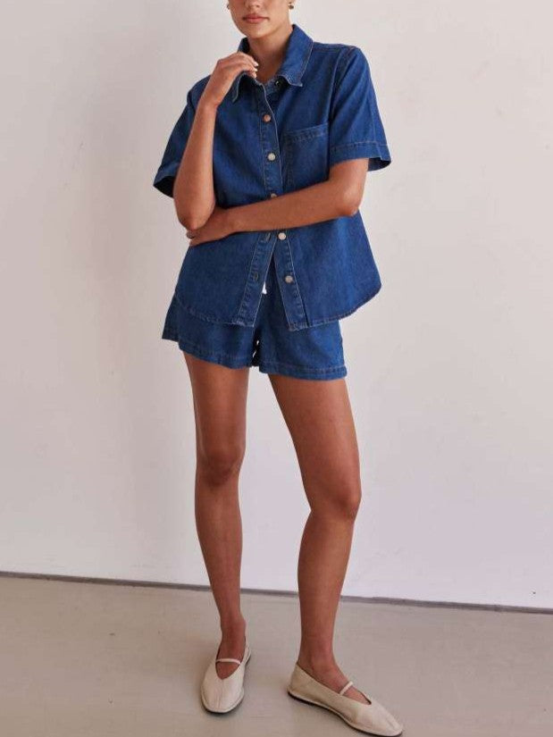 Vintage Denim Shorts Co ord Set