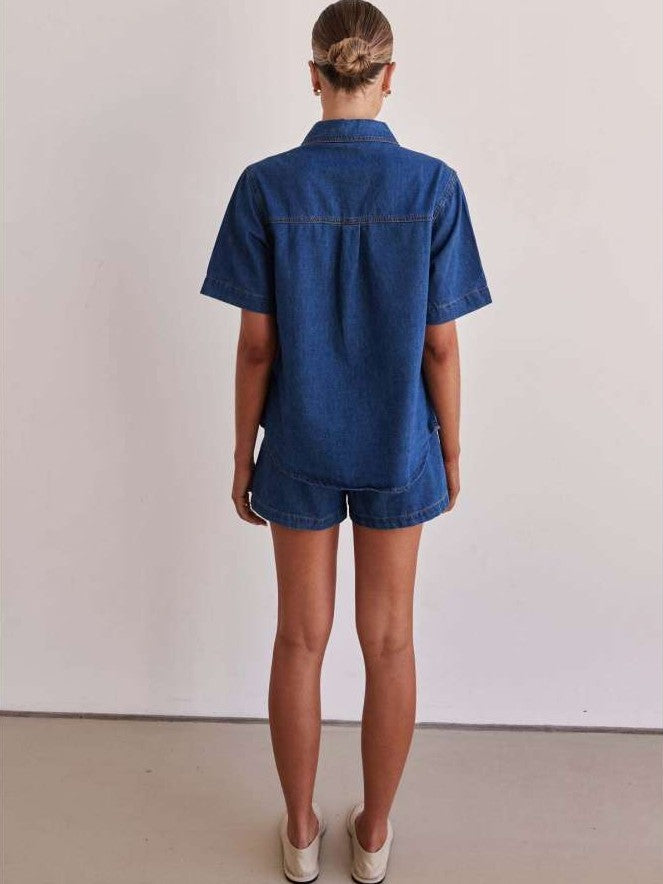 Vintage Denim Shorts Co ord Set