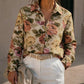 Vintage Floral Lapel Zipper Coat