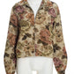 Vintage Floral Lapel Zipper Coat