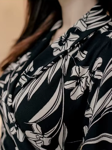Vintage Floral Print Sheath Pencil Dress