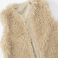 Winter Classic Fluff Vest Apricot Cardigan