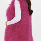 Winter Classic Fluff Vest Pink Cardigan