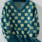 Winter Essential Flower Weave Loose Sweater