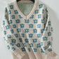 Winter Essential Flower Weave Loose Sweater