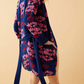 Winter Essential Royal Blue Long Sleeve Floral Cardigan