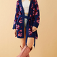 Winter Essential Royal Blue Long Sleeve Floral Cardigan
