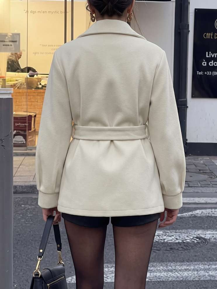 Winter Essential Tie Wrap Lapel Coat