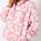 Winter Essentials Stand Collar Fleece Pink Zipper Coat