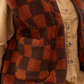 Winter Fashion Brown Checkered Sleeveless Vest Jacket