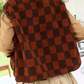 Winter Fashion Brown Checkered Sleeveless Vest Jacket