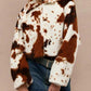 Winter Fashion Fleece Brown Lapel Coat