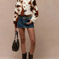 Winter Fashion Fleece Brown Lapel Coat