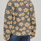 Winter Fashion Floral Lapel Button Up Coat