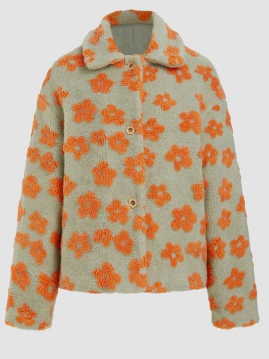 Winter Fashion Floral Lapel Button Up Coat