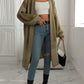 Winter Fashion Geometric Pattern Long Sleeve Green Cardigan