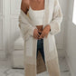 Winter Fashion Geometric Pattern Long Sleeve Beige Cardigan