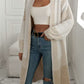 Winter Fashion Geometric Pattern Long Sleeve Beige Cardigan
