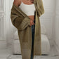 Winter Fashion Geometric Pattern Long Sleeve Green Cardigan