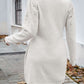 Winter Fashion Long Sleeve Turtle Neck Beading White Pullover Dress