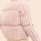Winter Fashion PInk Faux Fur Stand Collar Short Coat