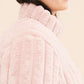 Winter Fashion PInk Faux Fur Stand Collar Short Coat