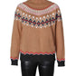 Winter Fashion Polo Neck Knit Camel Sweater