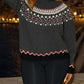 Winter Fashion Polo Neck Knit Black Sweater