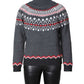 Winter Fashion Polo Neck Knit Black Sweater
