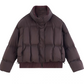 Winter Fashion Ribbed Bomber Brown Jacket