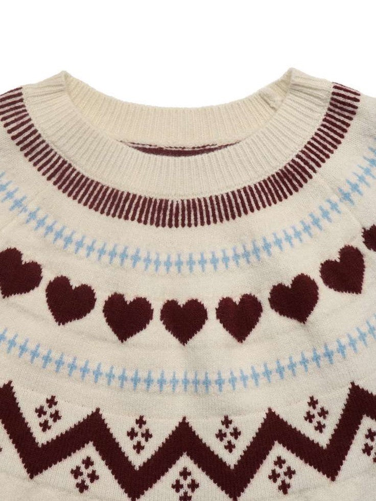Winter Must Have Heart Long Sleeve Pullover Sweater
