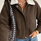 Winter Style Colorblock Lapel Corduroy Coat