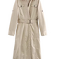 Winter Style Long Trench Coat Dress With Belt